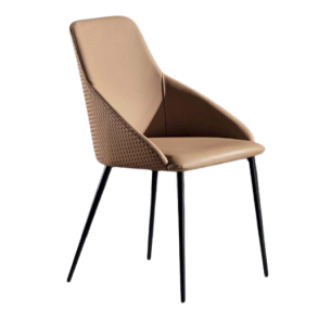 ROMA - Metal chair with faux leather upholstery