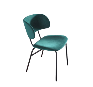 JULIETTE - Metal chair with velvet upholstery