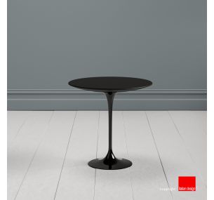 Tavolino Tulip SA121 - Eero Saarinen - Coffee Tables H52, PIANO ROTONDO E OVALE IN LAMINATO LIQUIDO NERO