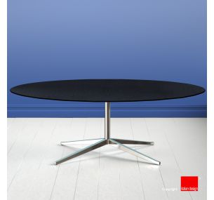 FK_614 Florence Knoll - OVAL TOP IN DEKTON COSENTINO SIRIUS SOLID, CERAMIC, CHROMED BASE
