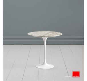 Tavolino Tulip SA127 - Eero Saarinen - Coffee Tables H52, PIANO ROTONDO E OVALE IN MARMO CALACATTA ORO