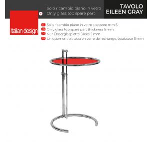 Table ajustable Eileen Gray - Uniquement plateau en verre pour table de 46 cm de diamètre.