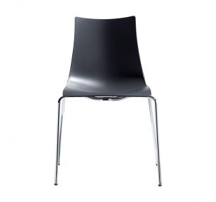 ZEBRA_2615 - Stackable metal Scab armchair, technopolymer seat
