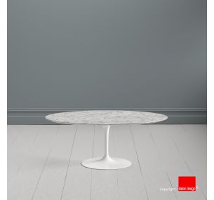 Tavolino Tulip SA85 - Eero Saarinen - Coffee Table H41, PIANO OVALE IN MARMO ARABESCATO VAGLI