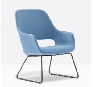 BABILA COMFORT_2749- Pedrali metal armchair, upholstered seat with different finishes